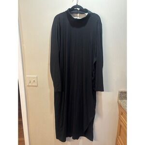 NWT ELOQUII Black Mock Neck‎ Long Sleeve Midi Dress Size 26/28 Open Back Sexy
